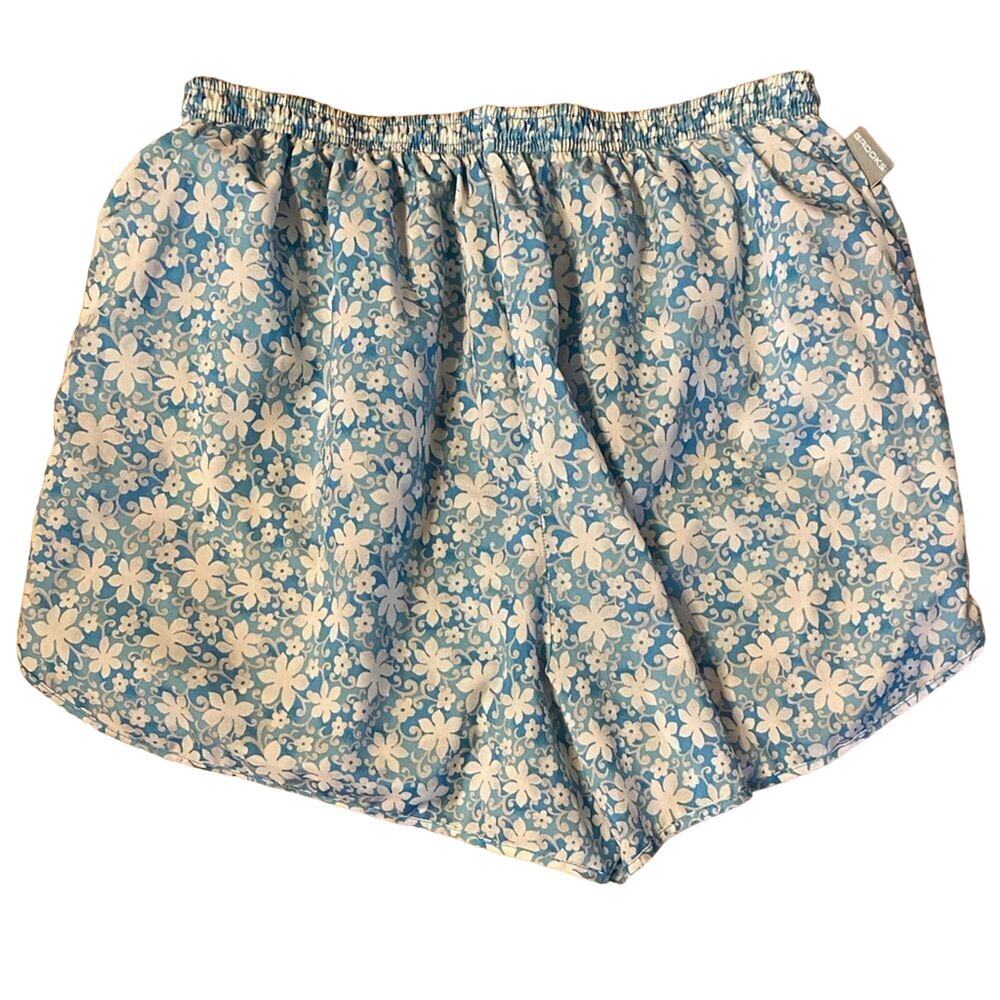 Brooks blue floral 5” lined running shorts‎